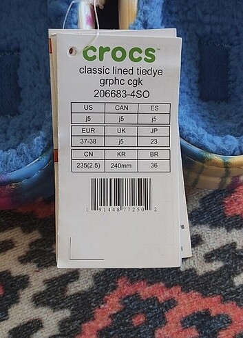 37 Beden Crocs terlik