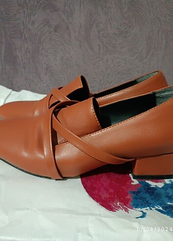 36 Beden Kahverengi günlük klasik şık ayakkabı