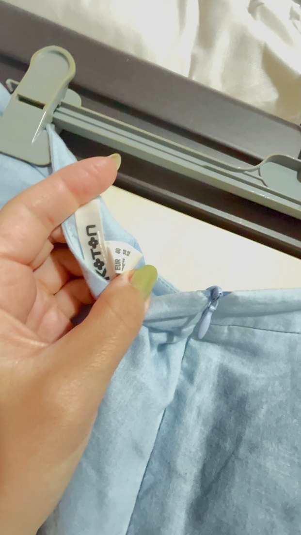 Nakışlı Fırfırlı Mavi Mini Etek - Görsel 3