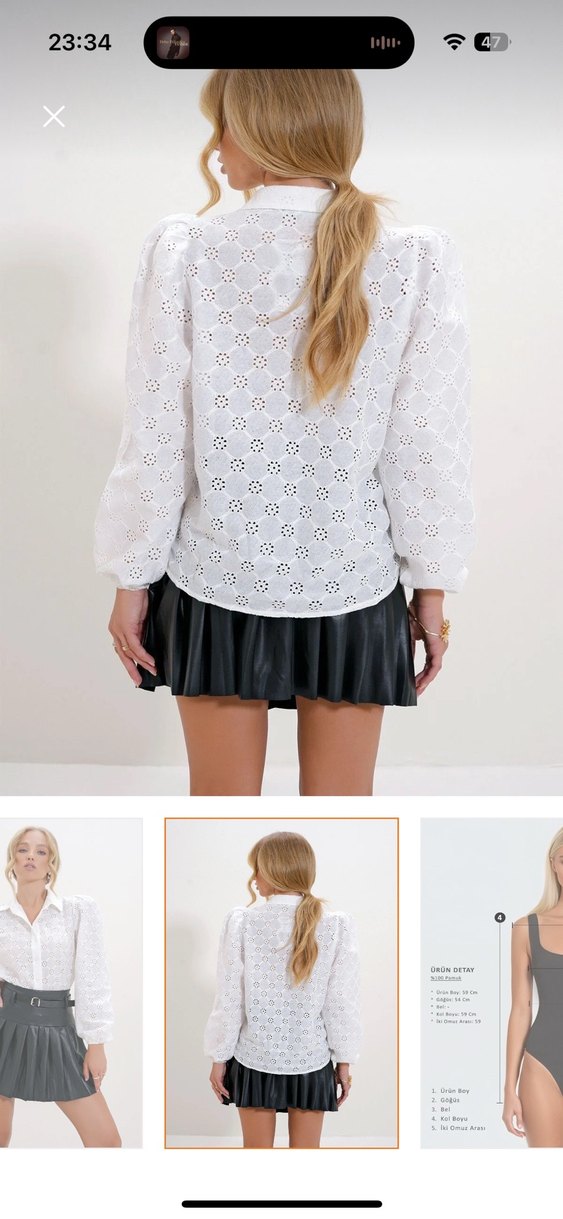 Güpürlü gömlek - Görsel 2