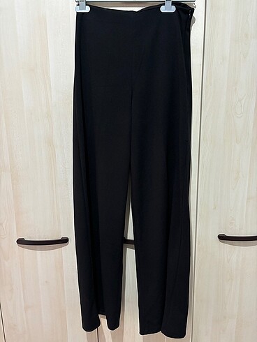 xl Beden siyah Renk LİKRALI BOL PAÇA SİYAH KREP PANTOLON