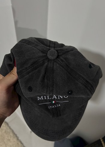 Gri Denim Milano Nakışlı Kadın Şapka - Görsel 3