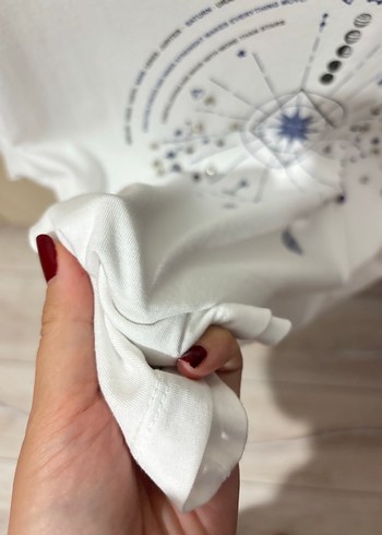 Bohem Desenli Beyaz Kadın Tişört - Görsel 5