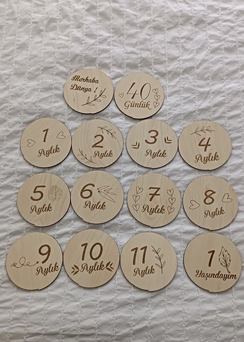 Ahşap Bebek Ay Kartları - Görsel 2