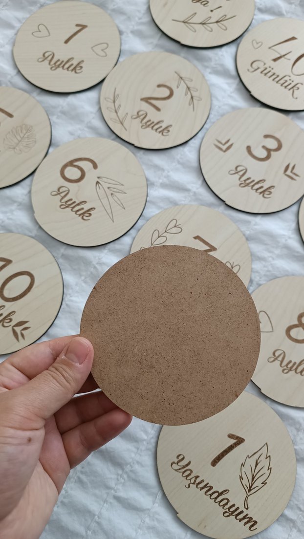 Ahşap Bebek Ay Kartları - Görsel 3