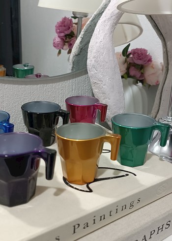 Altı Renkli Metalik Paşabahçe Fincan Takımı - Görsel 2