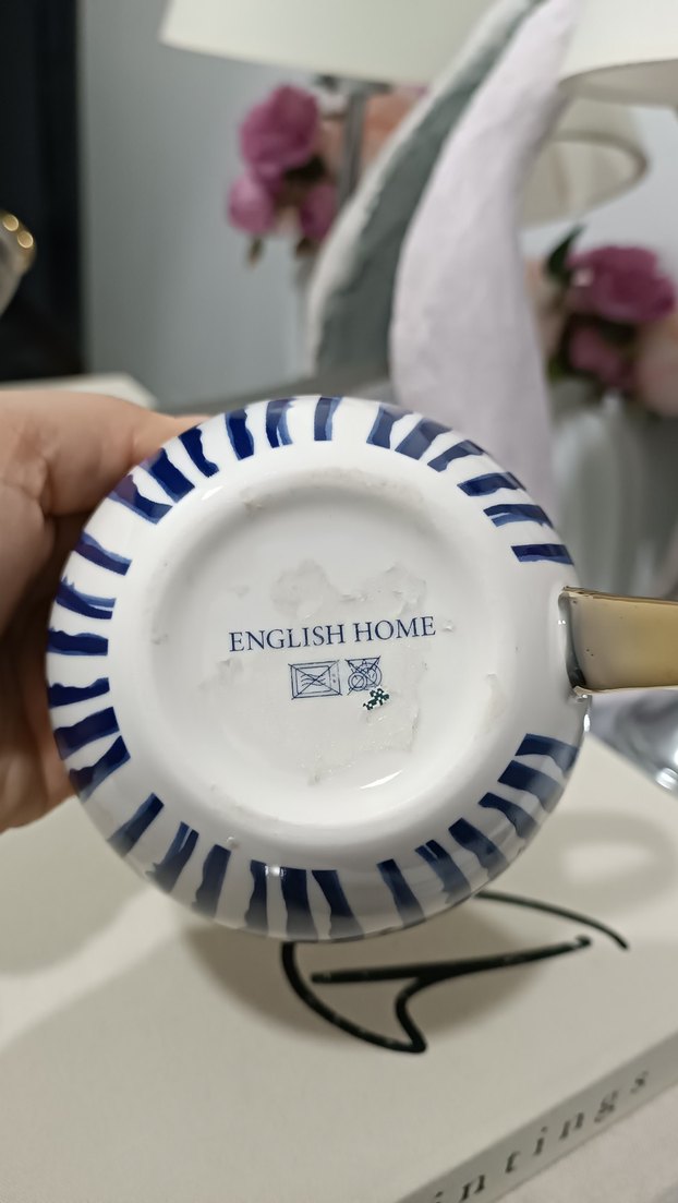 Lacivert Çizgili Altın Saplı Fincan - Görsel 2