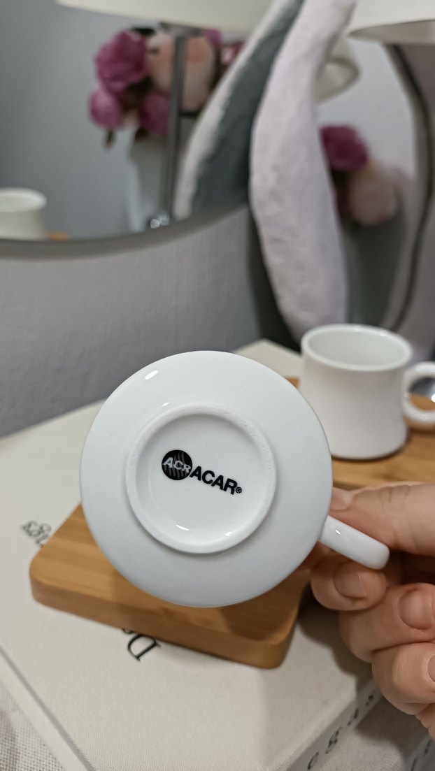 Ahşap Altlıklı Beyaz Porselen Fincan Seti - Görsel 2