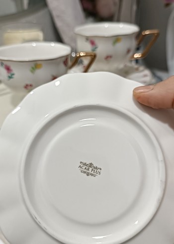 Çiçek desenli Çay Fincanı Seti - Görsel 3