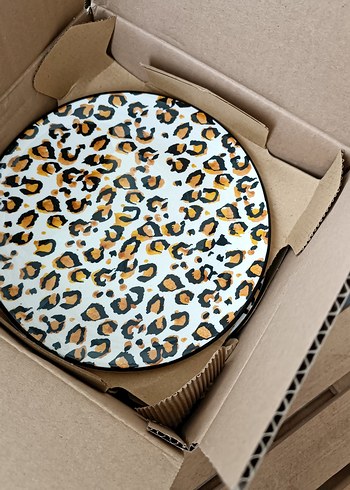 Leopar Desenli pasta tabağı - Görsel 4
