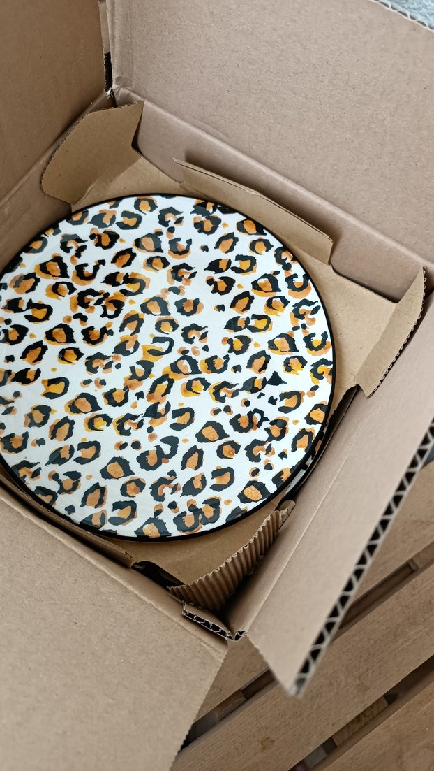 Leopar Desenli pasta tabağı - Görsel 4