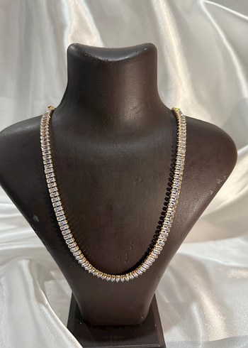 Zincir Detaylı Uzun Altın Kadın Kolye - Görsel 2