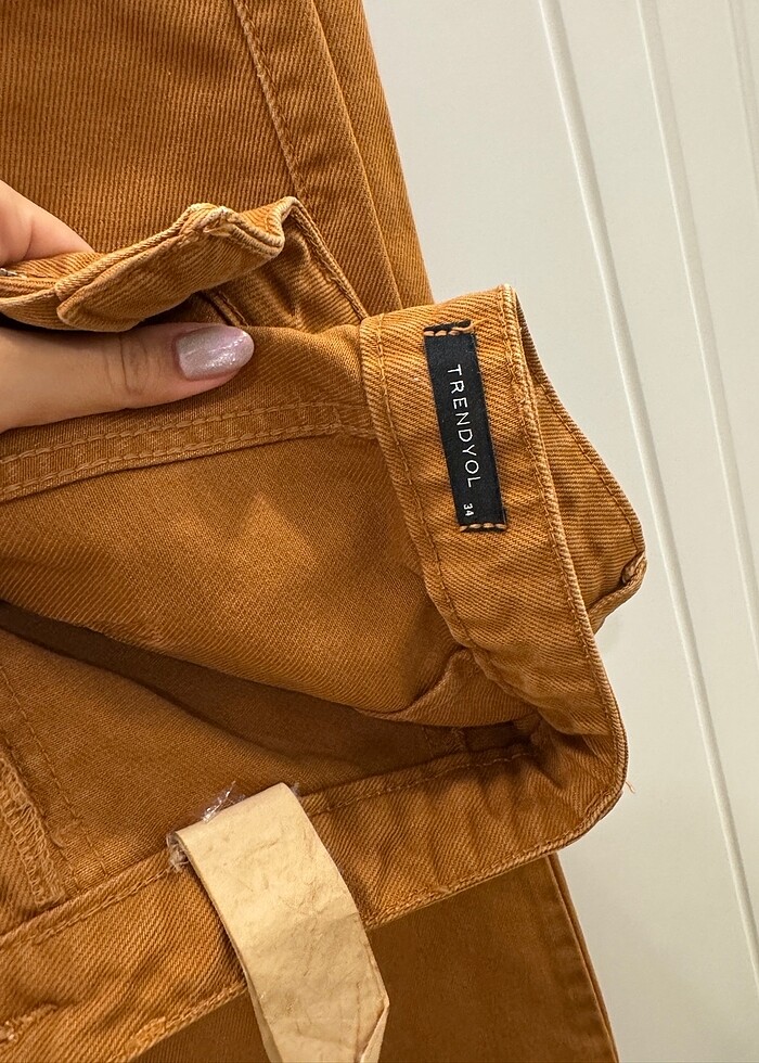 Trendyolmilla wide leg kiremit jeans - Görsel 4