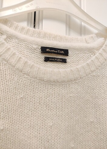 Massimo Dutti Massimo Dutti beyaz kazak, minik inci desenli