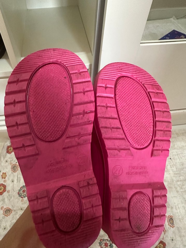 Kızlar için Pembe Baskılı Lastik Çizme - Görsel 3