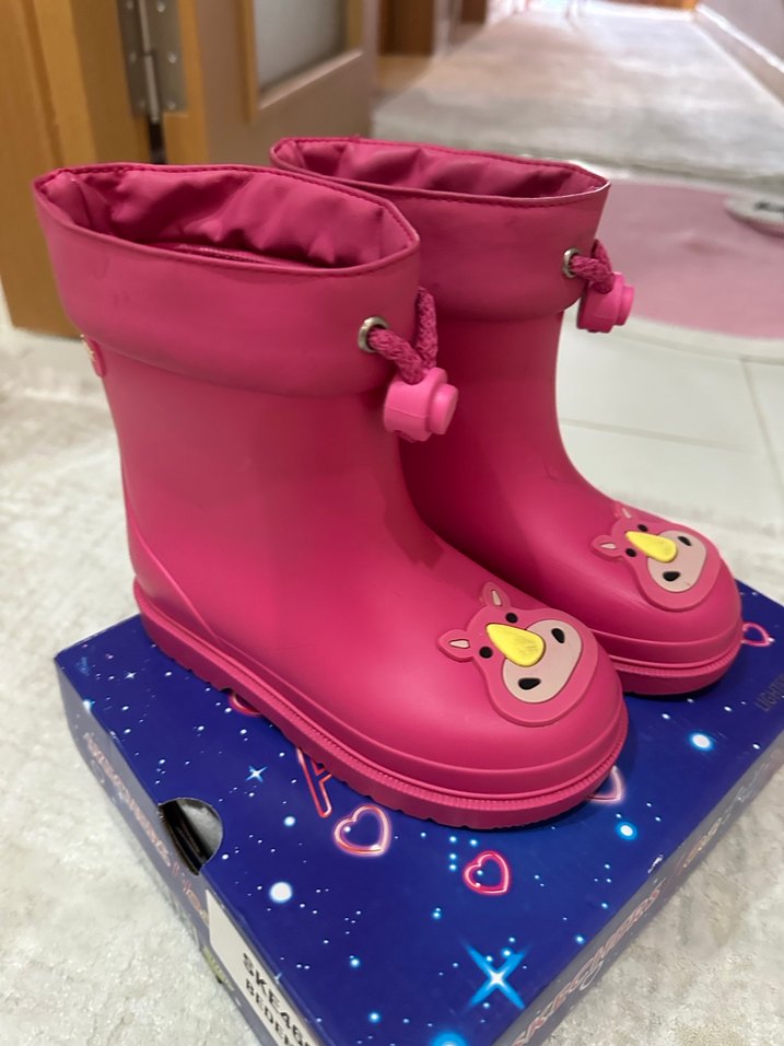 Kızlar için Pembe Baskılı Lastik Çizme - Görsel 4