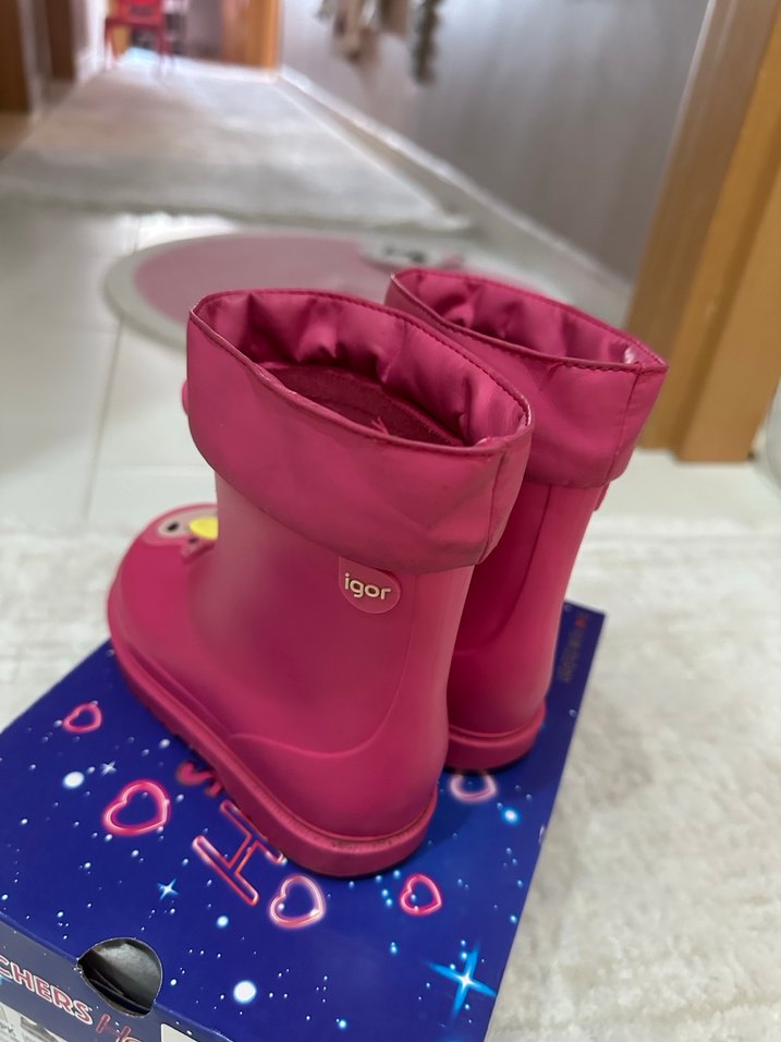 Kızlar için Pembe Baskılı Lastik Çizme - Görsel 2