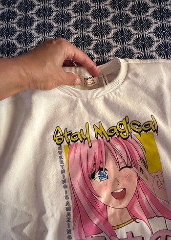 Baskılı Beyaz Kadın Sweatshirt - Görsel 2