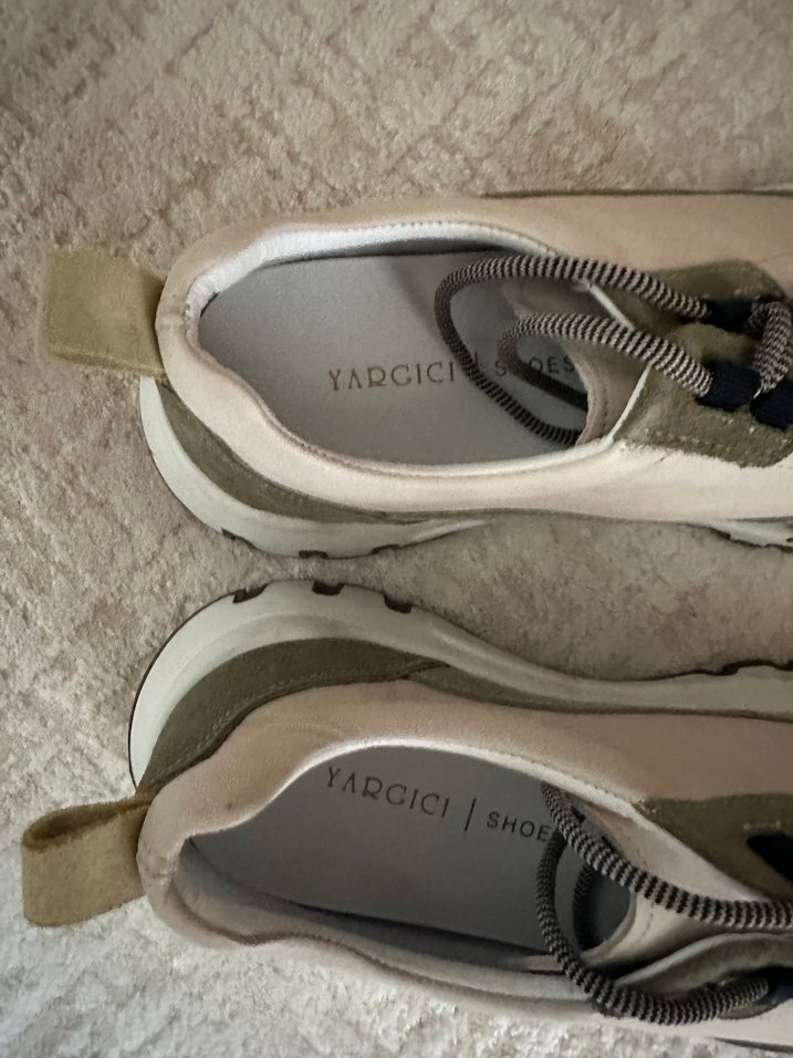 Beyaz Gri Süet Kadın Spor Ayakkabı - Görsel 2