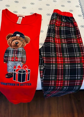 Suwen 5-6 yaş Renkli Desenli Rahat Triko Pijama Takımı - Görsel 2