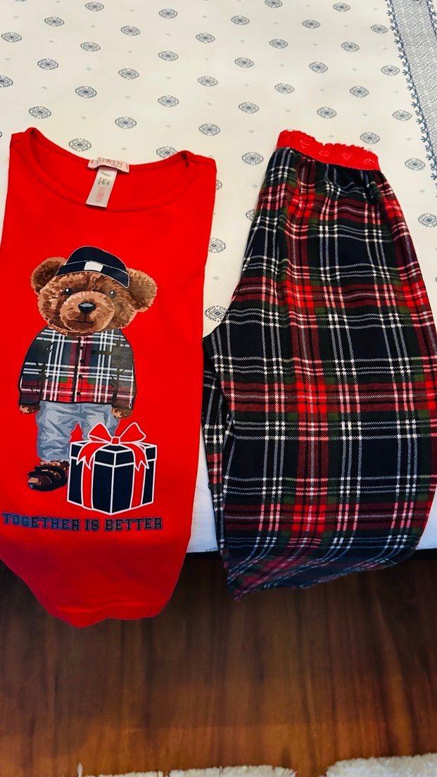 Suwen 5-6 yaş Renkli Desenli Rahat Triko Pijama Takımı - Görsel 2