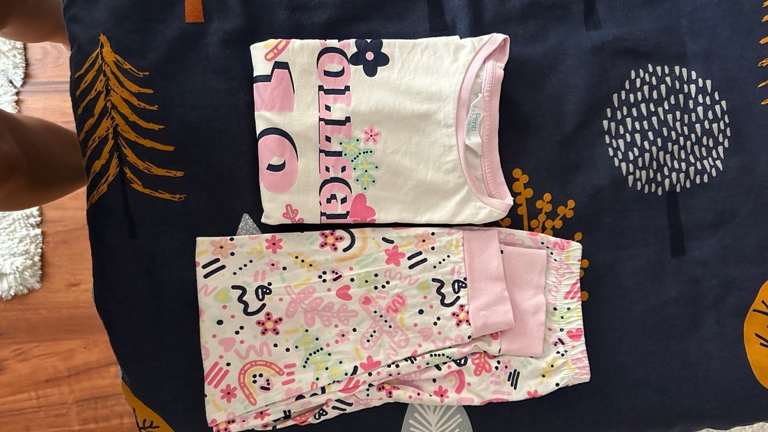 Pembe Nakışlı penti pijama - Görsel 2