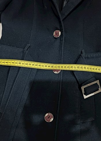 38 Beden Lacivert, Kemerli Kaşe Kaban