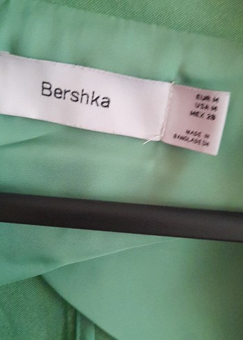 Bershka Yeşil Keten Midi Kadın Blazer Ceket