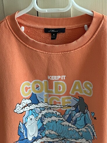 m Beden Mavi kadın sweatshirt