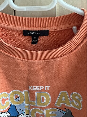 m Beden turuncu Renk Mavi kadın sweatshirt