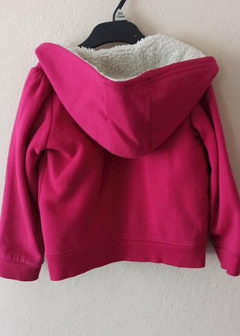 7 Yaş Beden pembe Renk Kız Çocuk Pembe Kapüşonlu Kürklü Mont