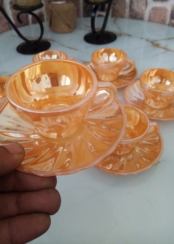 Vintage gold renk damgalı fincan takımı - Görsel 3