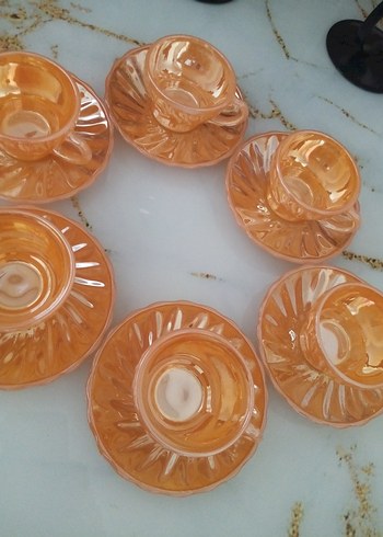 Vintage gold renk damgalı fincan takımı - Görsel 2