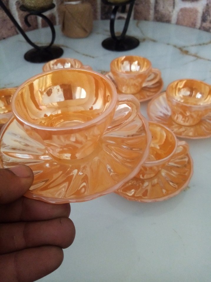 Vintage gold renk damgalı fincan takımı - Görsel 3