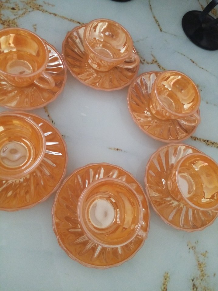 Vintage gold renk damgalı fincan takımı - Görsel 2