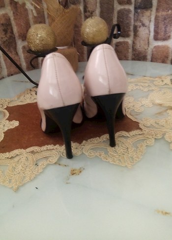 Pembe Siyah Tokalı Stiletto Kadın Ayakkabı - Görsel 4