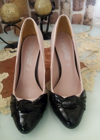 Pembe Siyah Tokalı Stiletto Kadın Ayakkabı - Görsel 2