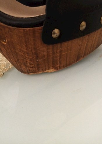 Kemerli Siyah Platform Topuklu Kadın Ayakkabı - Görsel 4