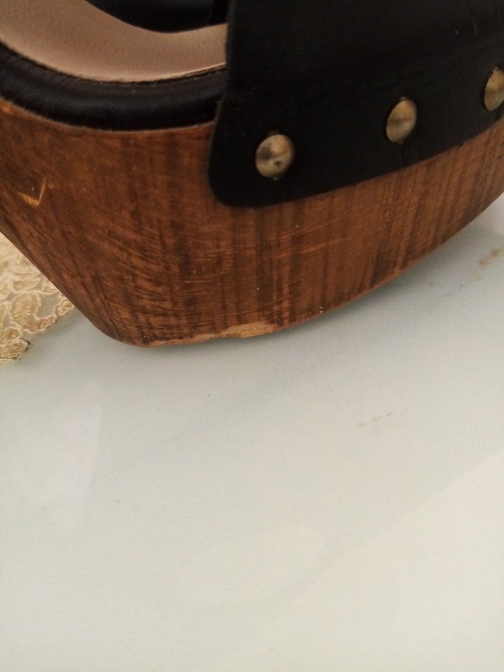 Kemerli Siyah Platform Topuklu Kadın Ayakkabı - Görsel 4