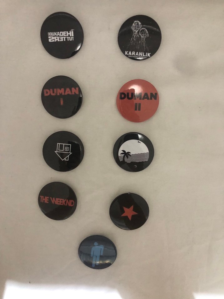 Siyah Rock Punk Rozet Seti (44 mm) - Görsel 2