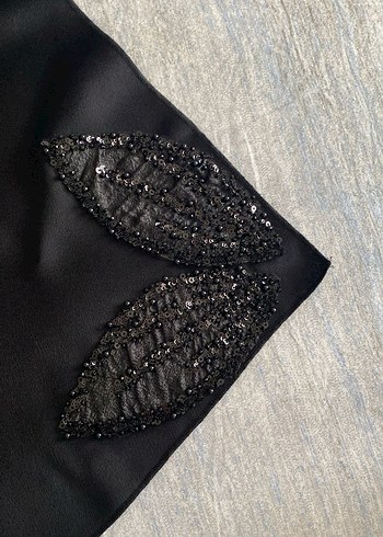 Nakışlı Siyah Uzun Kollu Uzun abaya bile - Görsel 3