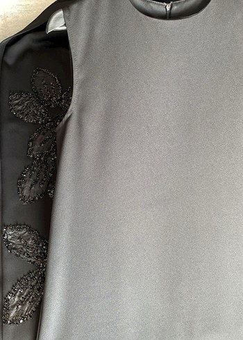 Nakışlı Siyah Uzun Kollu Uzun abaya bile - Görsel 5