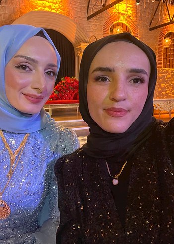 Camel Renkli Drapeli Uzun Kol Elbise - Görsel 2