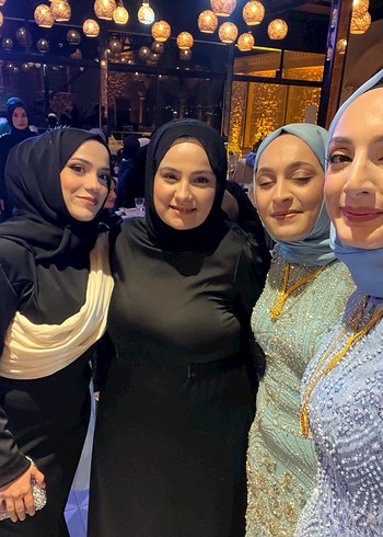 Taşlı Uzun Kollu Tesettür abiye - Görsel 3