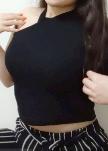 Siyah Yüksek Yakalı crop tek kol