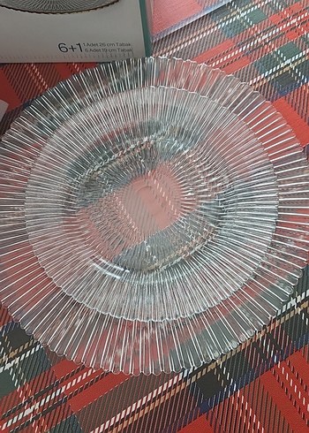 Gri Desenli Cam Tabak Seti 6+1 - Görsel 4