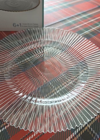 Gri Desenli Cam Tabak Seti 6+1 - Görsel 3