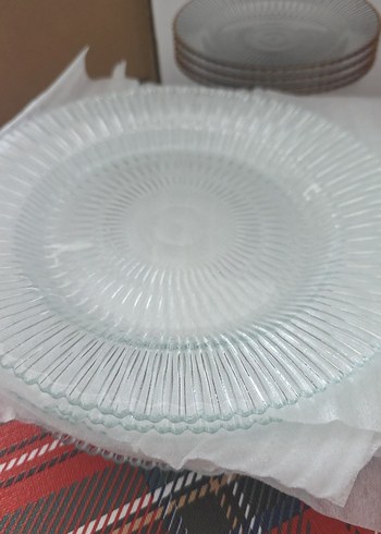 Gri Desenli Cam Tabak Seti 6+1 - Görsel 2