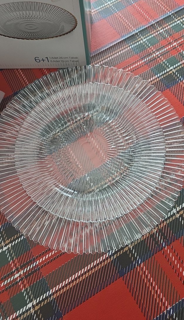 Gri Desenli Cam Tabak Seti 6+1 - Görsel 4