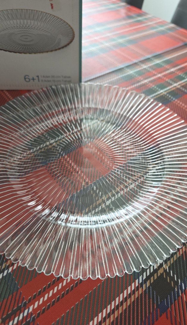 Gri Desenli Cam Tabak Seti 6+1 - Görsel 3